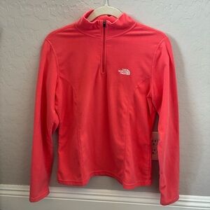 The North Face TKA 100 1/4 Zip Fleece - Coral Pink - Size M